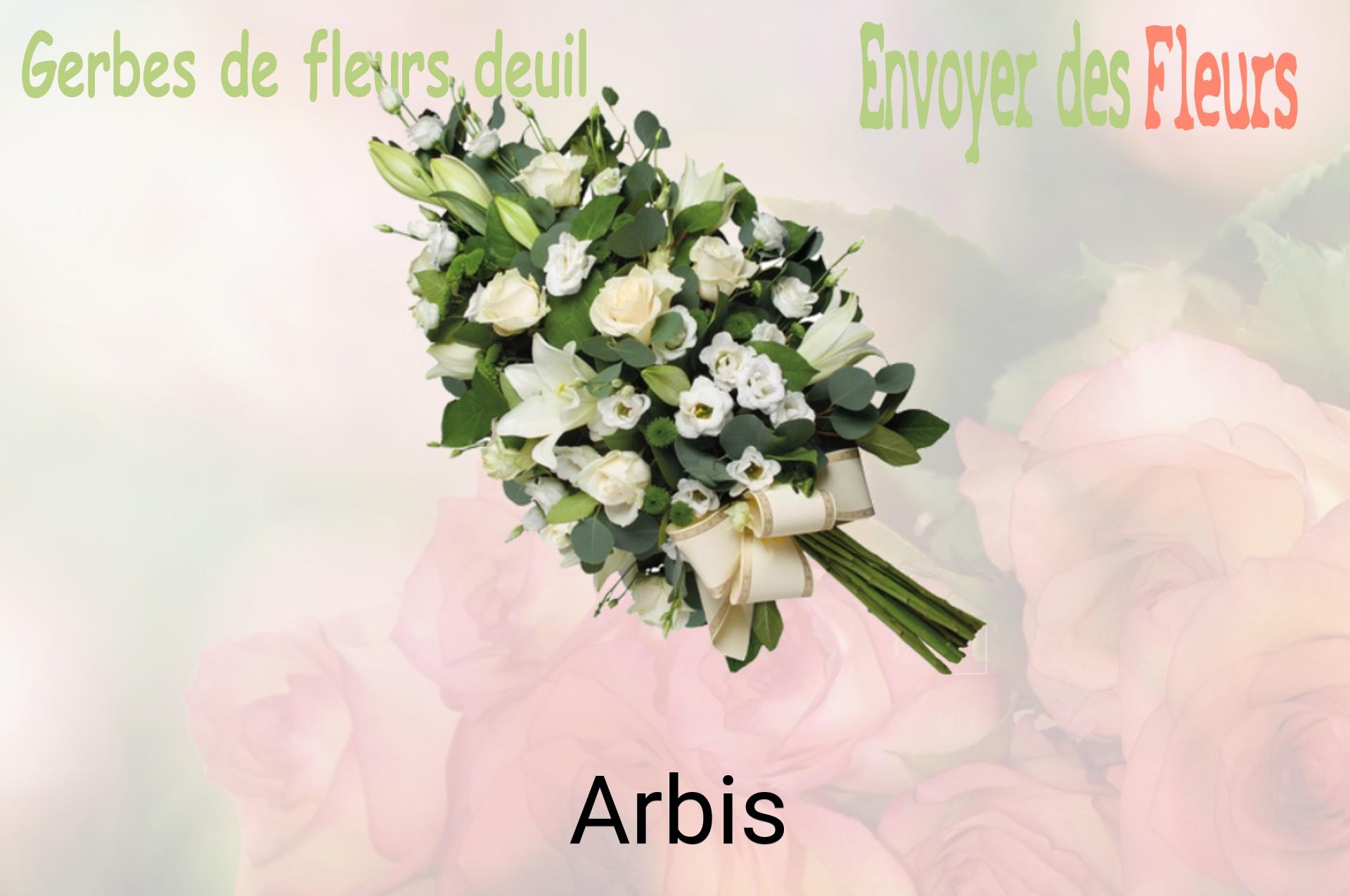 Gerbe de fleurs de deuil livrée à Arbis